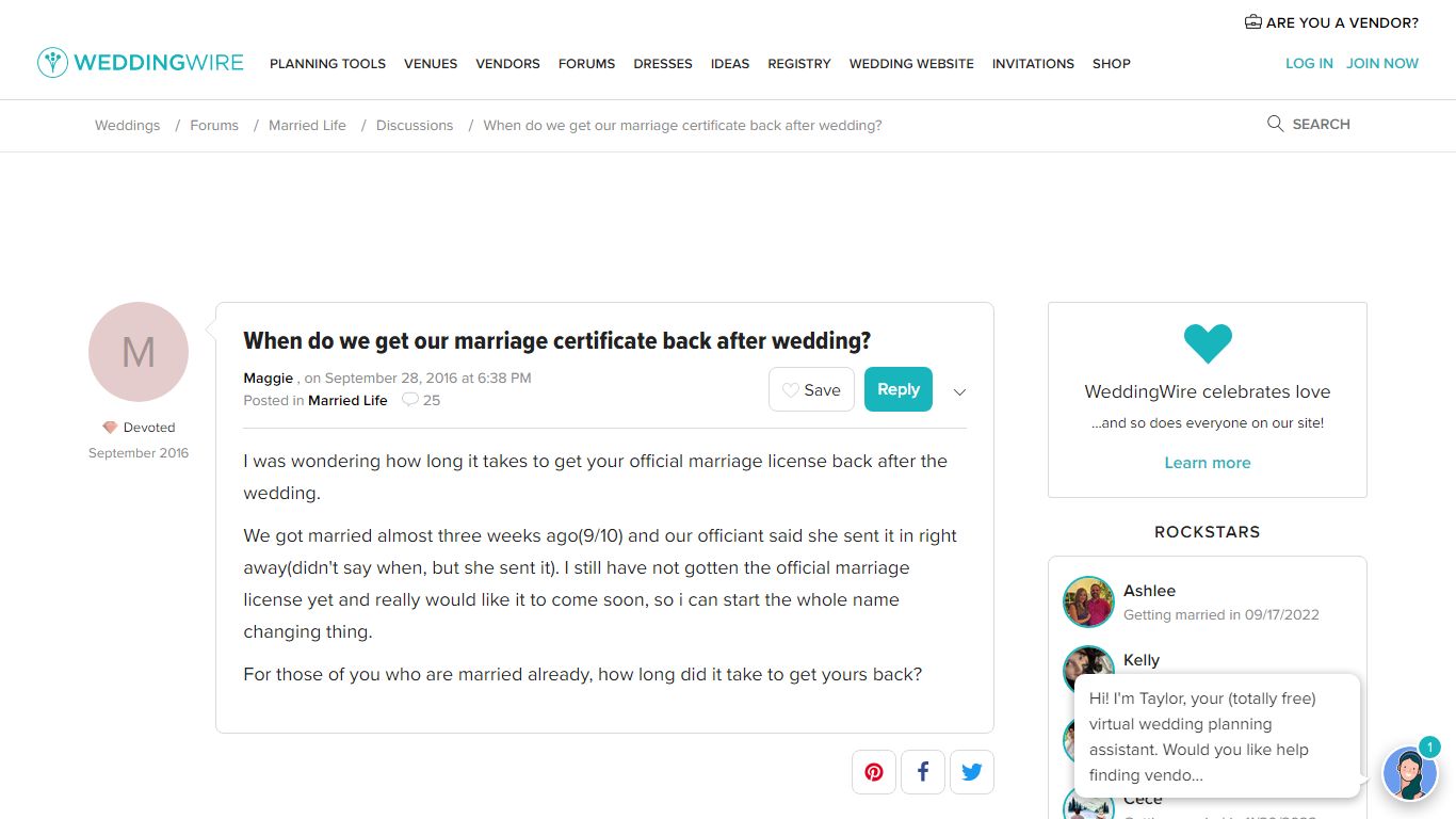 When do we get our marriage certificate back after wedding?